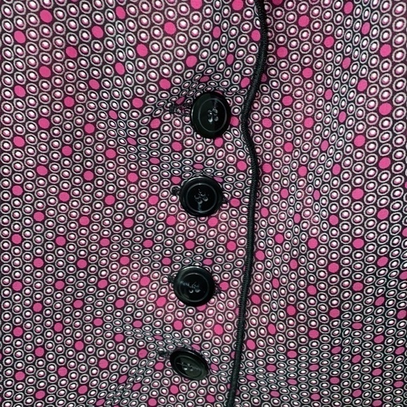 Beluva San Francisco Reversible rayon Fushia jacket. Dot / solid. Size Medium. - Picture 5 of 10
